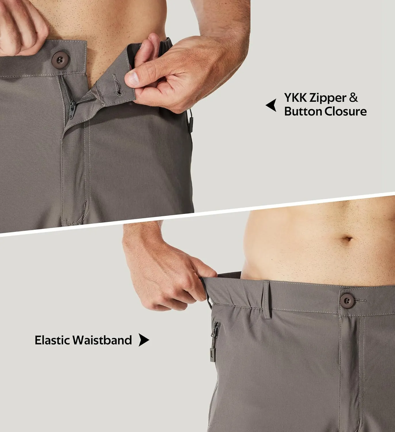 MOURCE Hiking Pants Men Lightweight Quick Dry - Water Resistant Stretch Cargo Travel Pants for Men with 6 Pockets