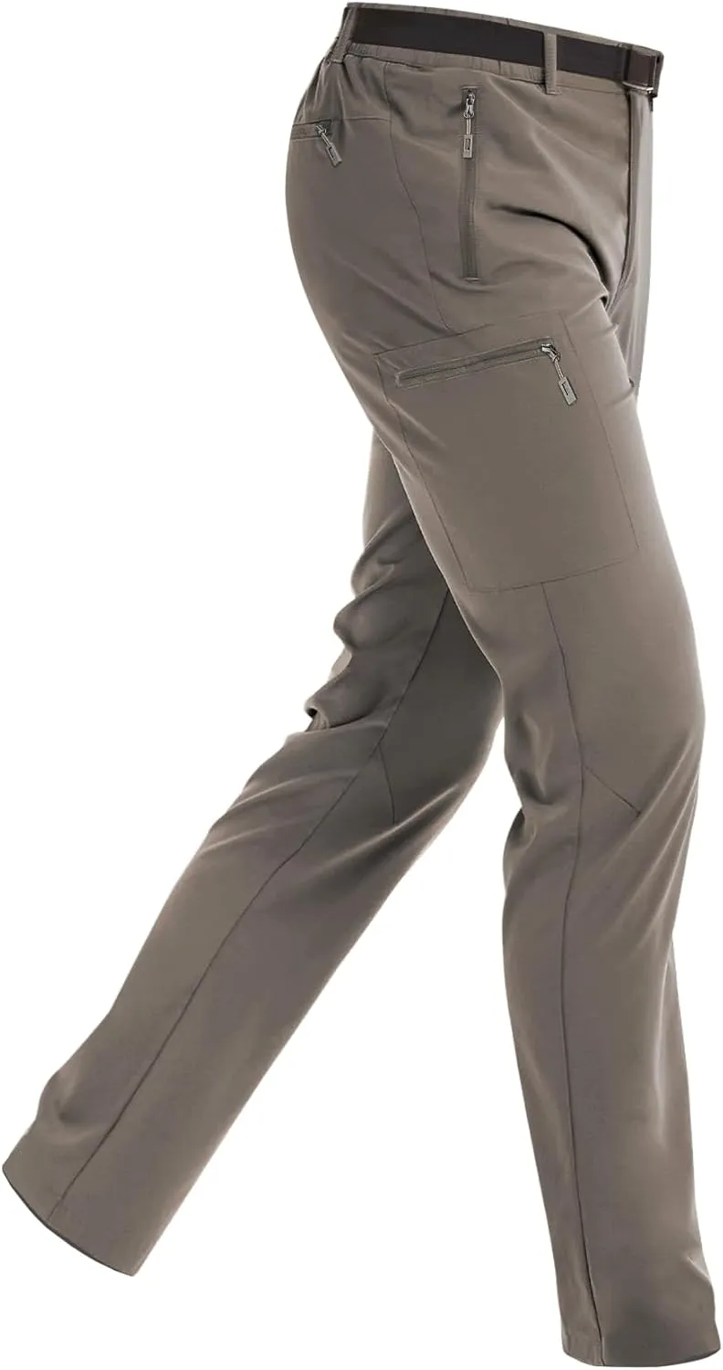 MOURCE Hiking Pants Men Lightweight Quick Dry - Water Resistant Stretch Cargo Travel Pants for Men with 6 Pockets