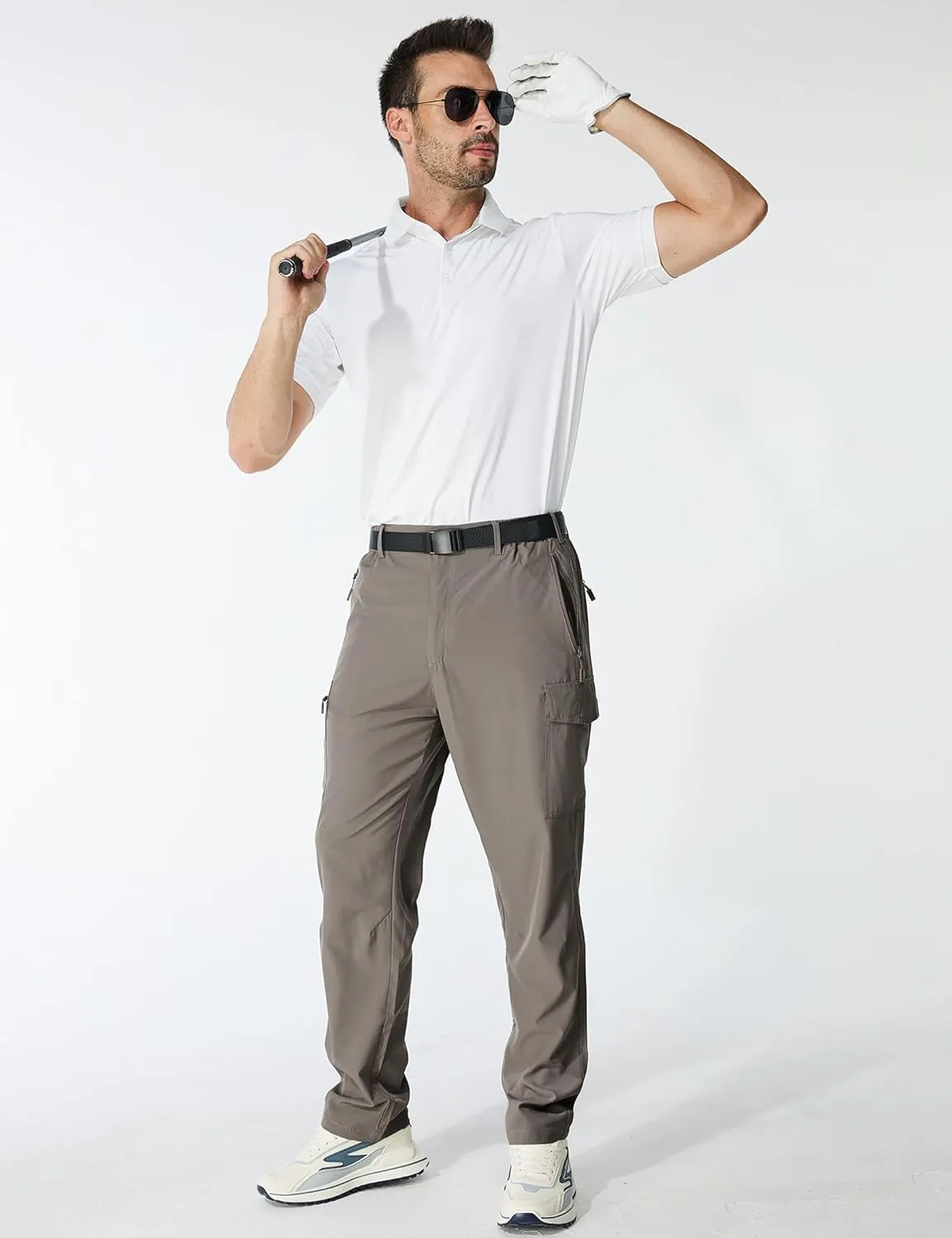 MOURCE Hiking Pants Men Lightweight Quick Dry - Water Resistant Stretch Cargo Travel Pants for Men with 6 Pockets