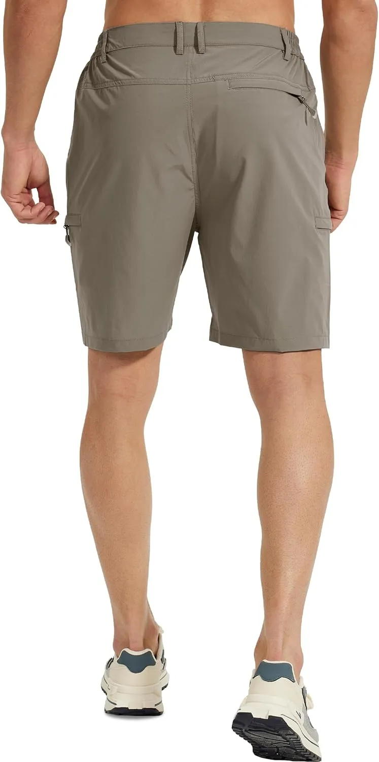MOURCE Men's Hiking Shorts 9" - Lightweight Quick Dry Cargo Shorts for Men with 5 Pockets for Summer Golf Travel & Camping
