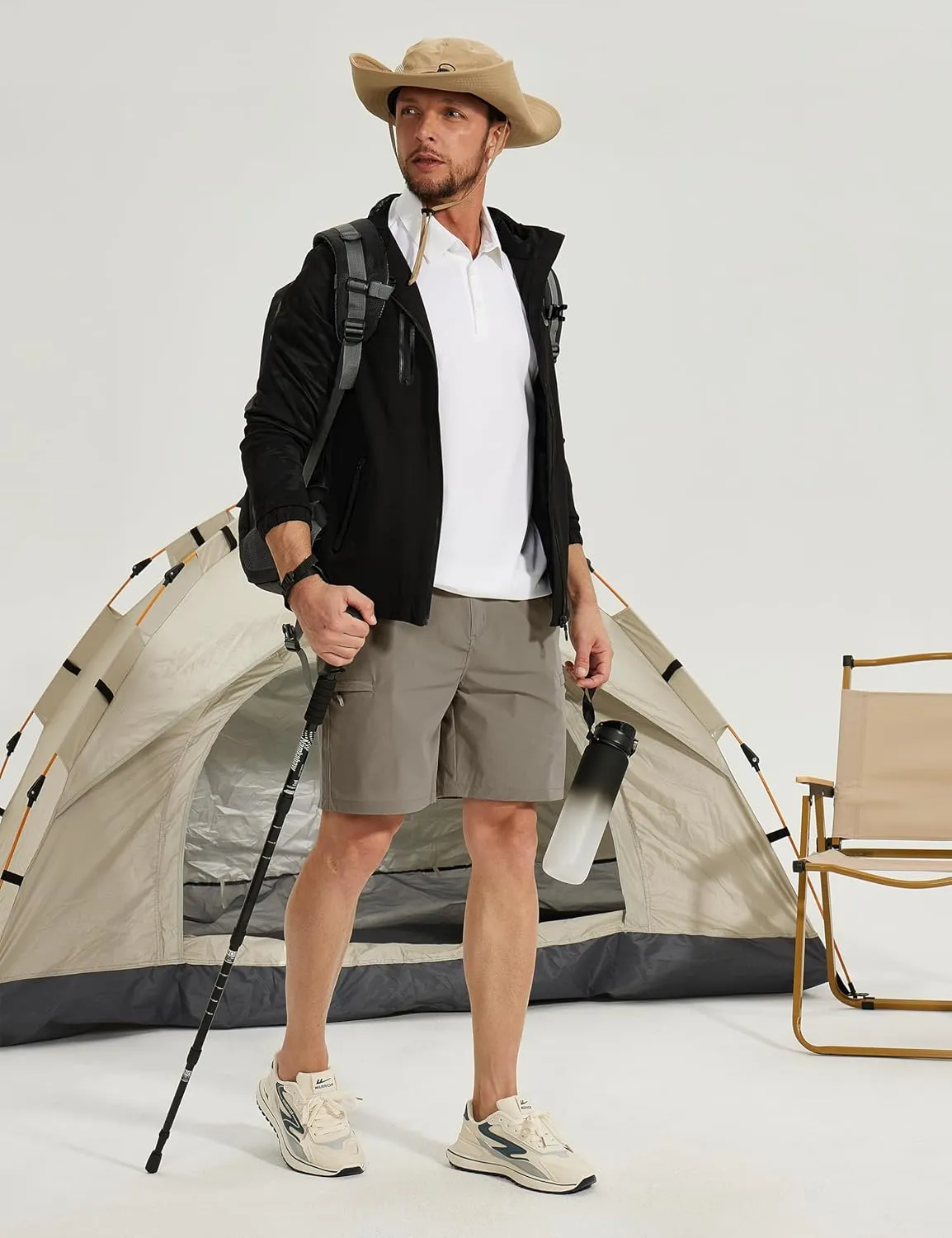 MOURCE Men's Hiking Shorts 9" - Lightweight Quick Dry Cargo Shorts for Men with 5 Pockets for Summer Golf Travel & Camping