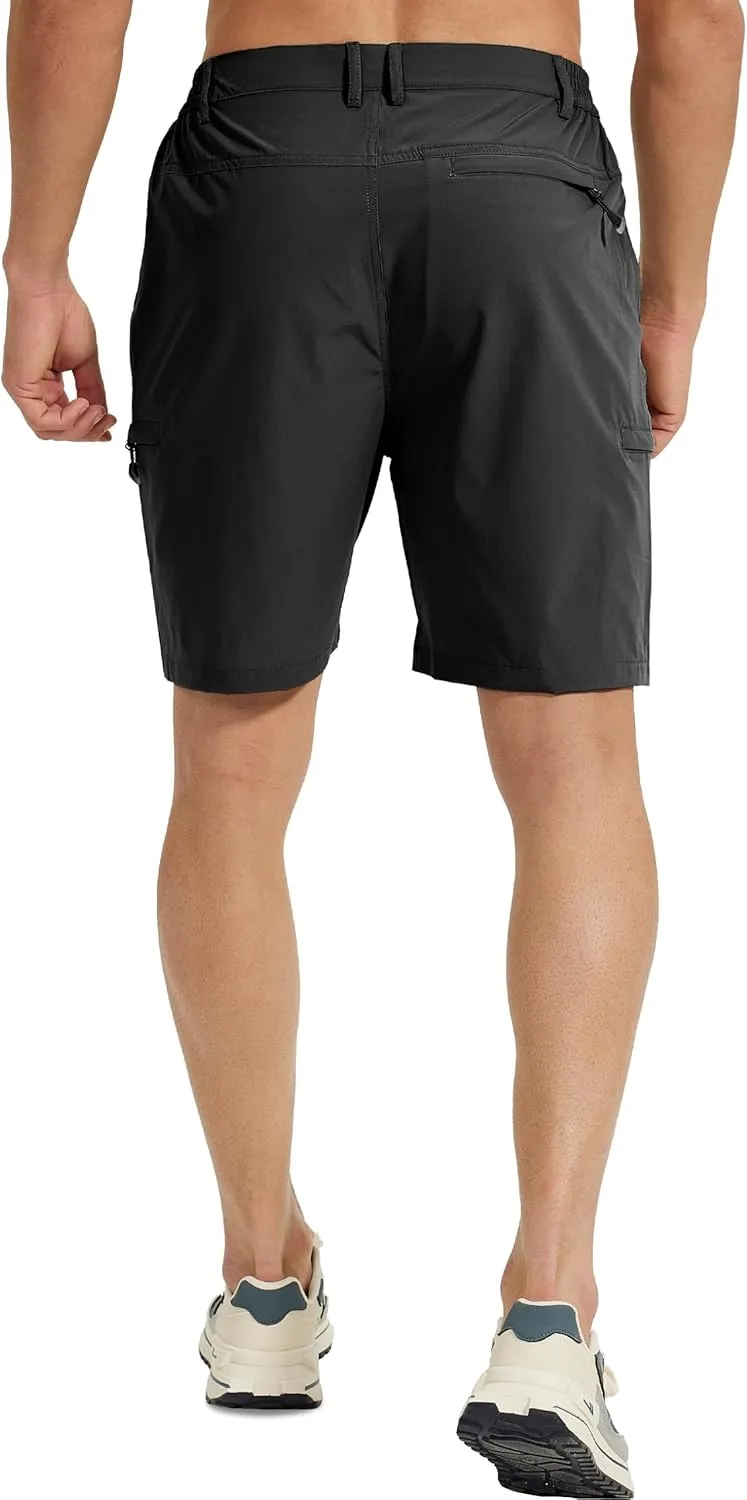 MOURCE Men's Hiking Shorts 9" - Lightweight Quick Dry Cargo Shorts for Men with 5 Pockets for Summer Golf Travel & Camping
