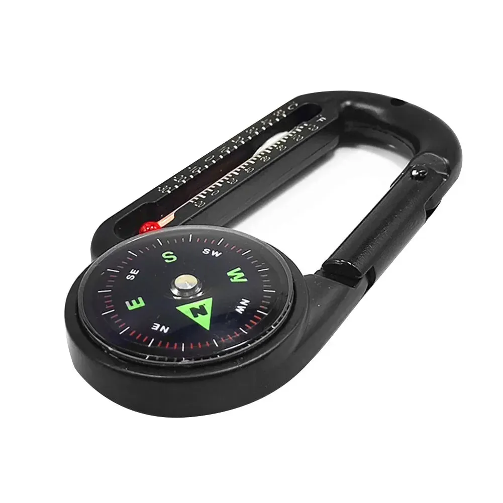 Multi-Functional Compass with Thermometer and Carabiner Clip