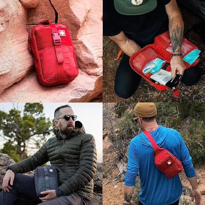 MY MEDIC MyFAK Standard Ifak First Aid Kit - 132 Life Saving Trauma and Medical Items - HSA FSA Eligible Survival Kit for Camping or Your Car - RED