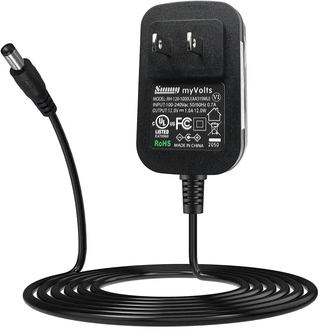 MyVolts 12V Power Supply Adaptor Compatible with Fostex MR-8 Digital Multitracker - US Plug