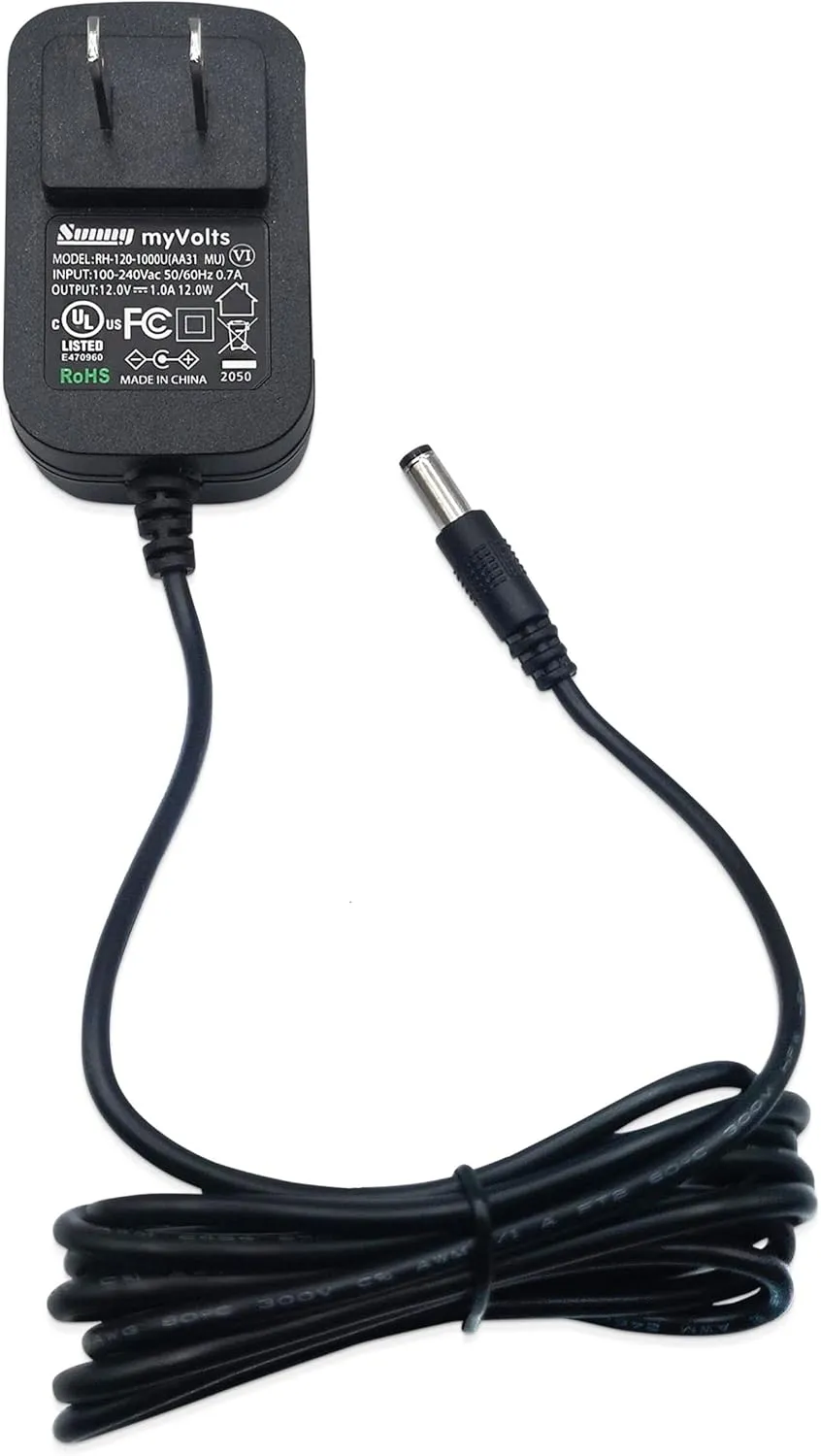 MyVolts 12V Power Supply Adaptor Compatible with Fostex MR-8 Digital Multitracker - US Plug