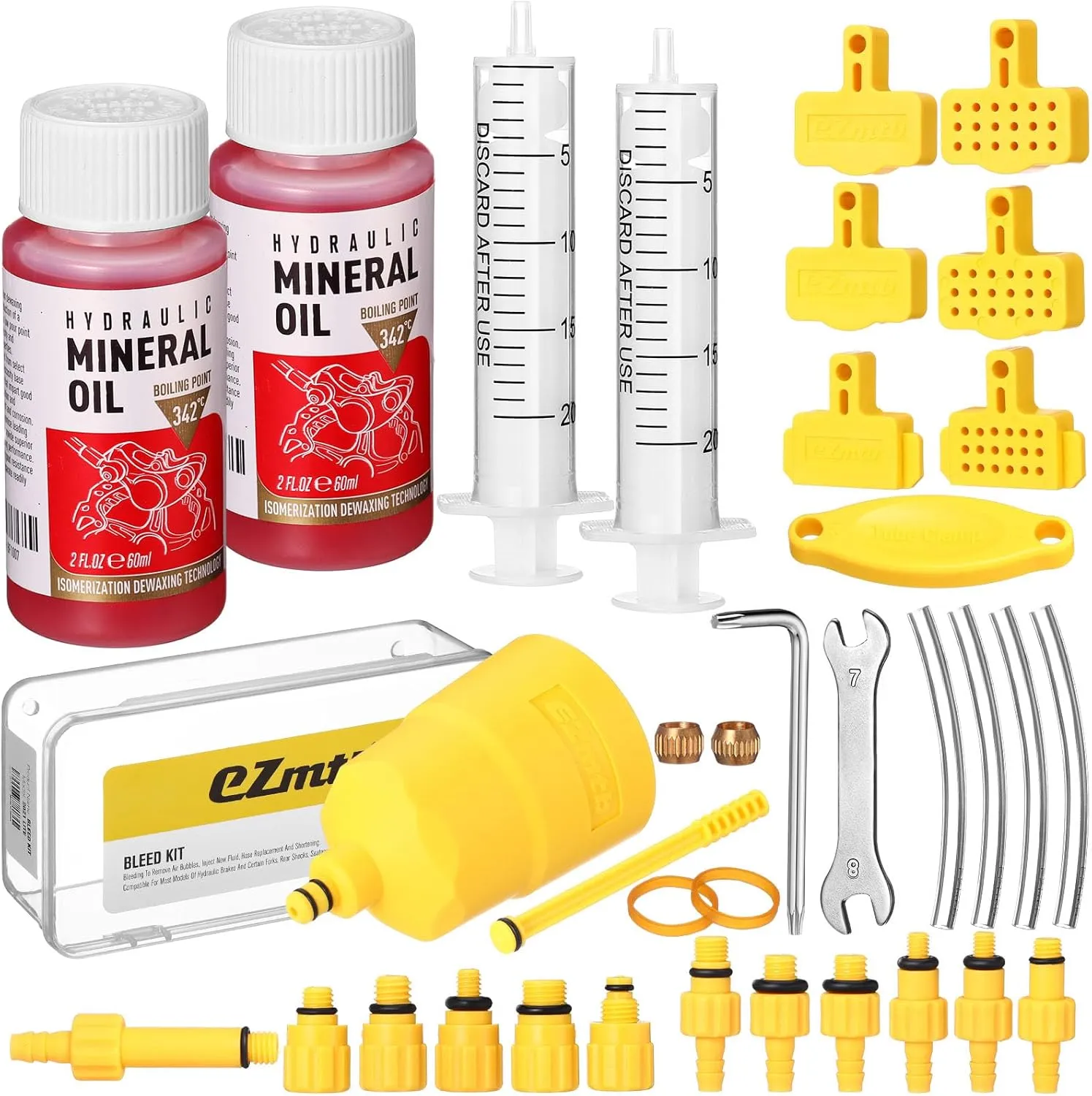 Namalu Brake Bleed Kit Compatible with Shimano, TEKTRO, TRP Hydraulic Disc Brakes, Brake Fluid Bleeder Set with 120ml High Performance Mineral Oil for MTB/Road Bike Brake