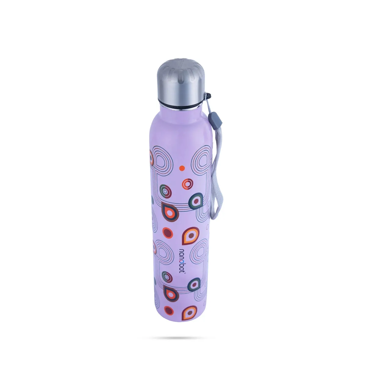 Nanobot Sleek Water Bottle - 715 ml | Akua Colour Water Bottle/ 12 x 2.5 Inches/ Stainless Steel Water Container for Home