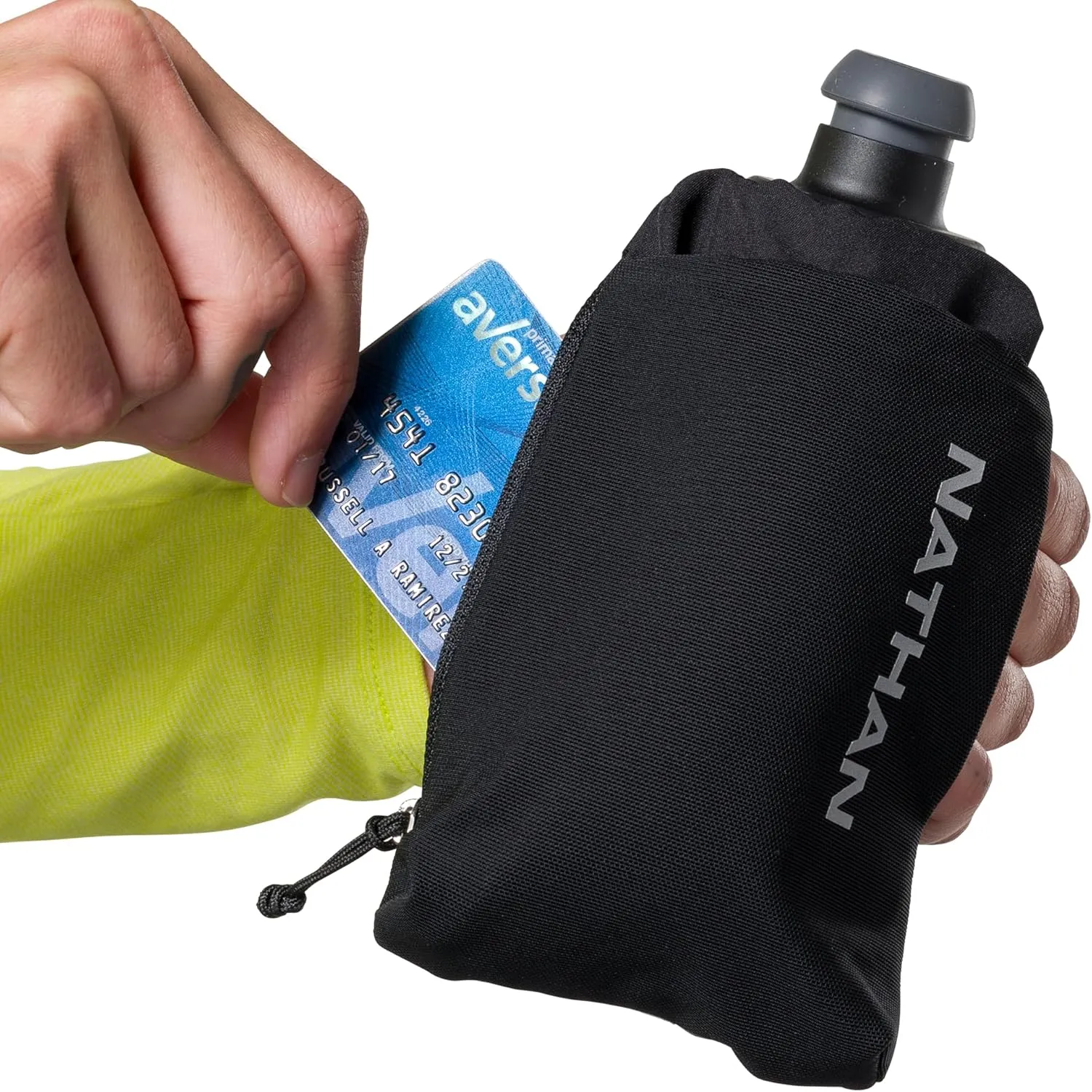 Nathan - SpeedDraw 2 12oz Flask Black/Reflective Silver OSFA
