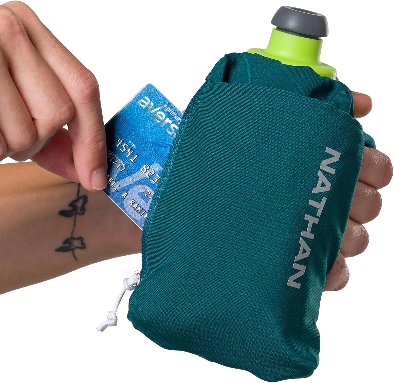 Nathan - SpeedDraw 2 12oz Flask Deep Teal/Reflective Silver OSFA
