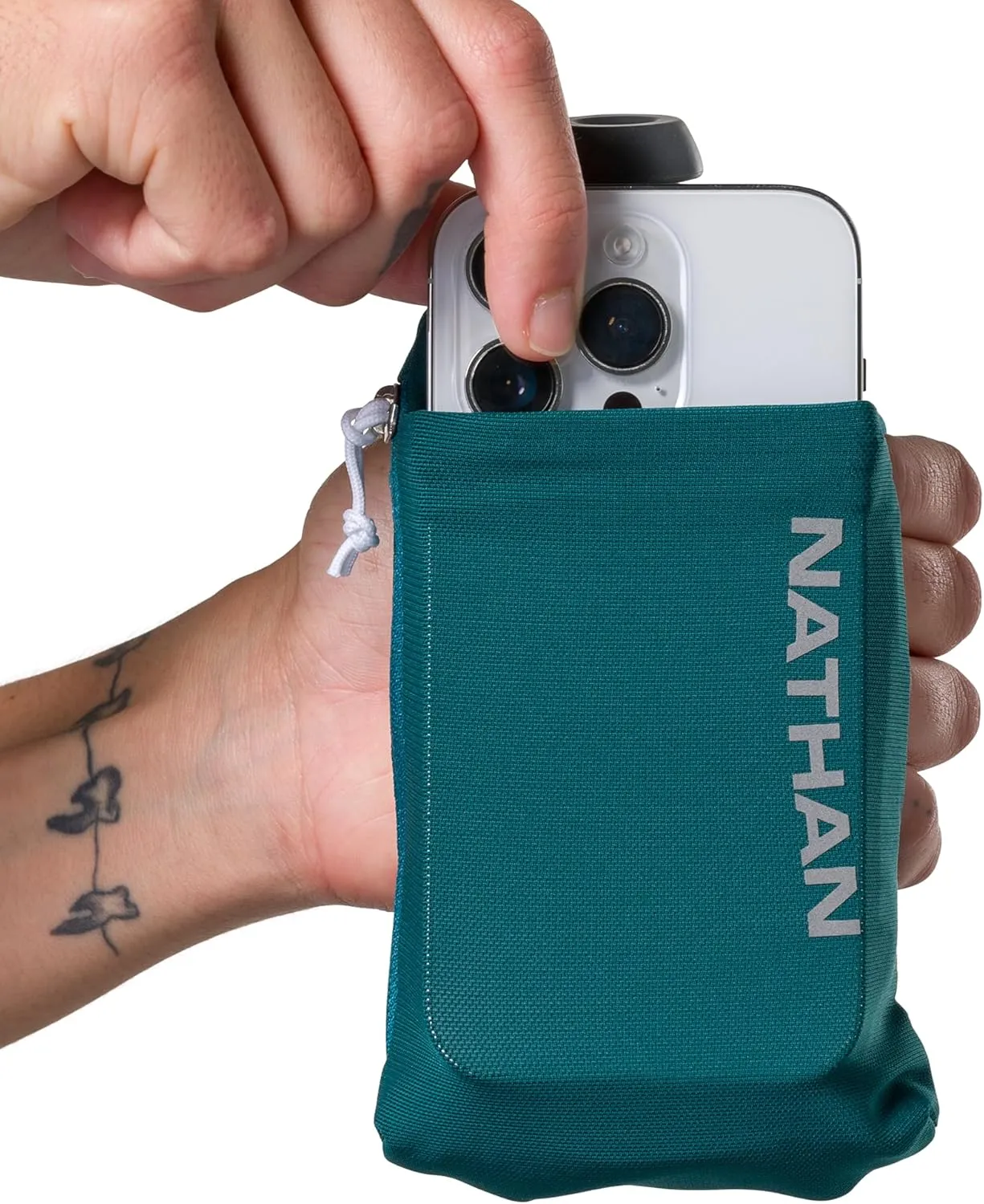 Nathan - SpeedDraw 2 12oz Flask Deep Teal/Reflective Silver OSFA