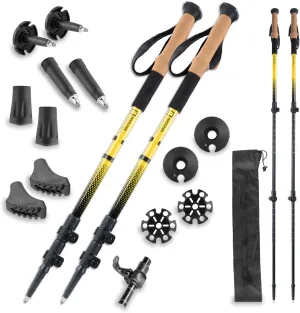 National Geographic Hiking & Trekking Poles with Tungsten Steel Tips & All-Terrain Accessories – Lightweight, Adjustable Walking Sticks for Balance Support