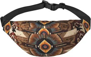 Native American Painting Men'S And Women'S Waist Pack, Crossbody Bag With Adjustable Belt For Running, Traveling, Sports, Hiking