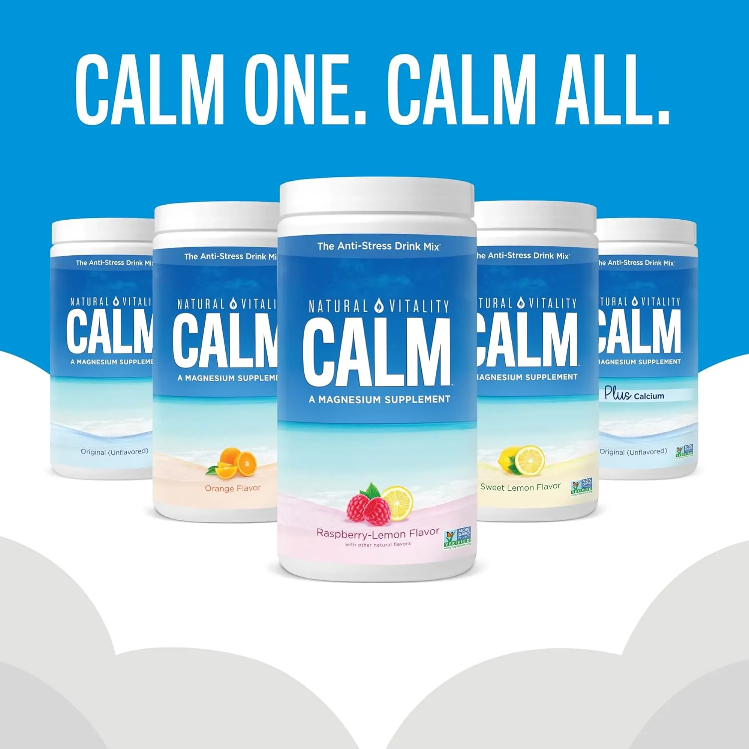 Natural Vitality Calm, Magnesium Supplement, Anti-Stress Drink Mix Powder, Gluten Free, Vegan, & Non-GMO, Cherry, 8 oz