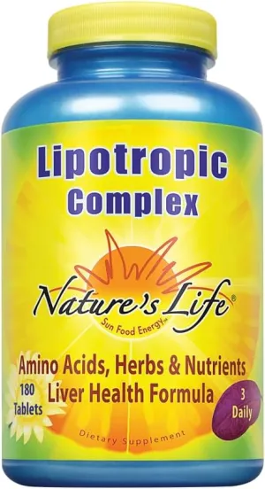 Nature's Life Lipotropic Complex | Comprehensive Support for Healthy Liver Function | with Choline & Inositol | Non-GMO | 180 Vegetarian Tablets
