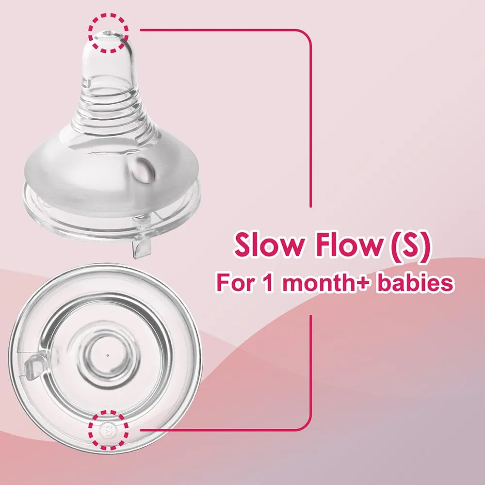 Nenesupply Natural Baby Bottles Newborn Feeding Bottles Slow Flow Breastfeeding Bottle for Breastfed Babies Wide Neck 9oz Anti Colic Level 2 Nipple for 1  Month Infant Replace Spectra Bottle Pumping