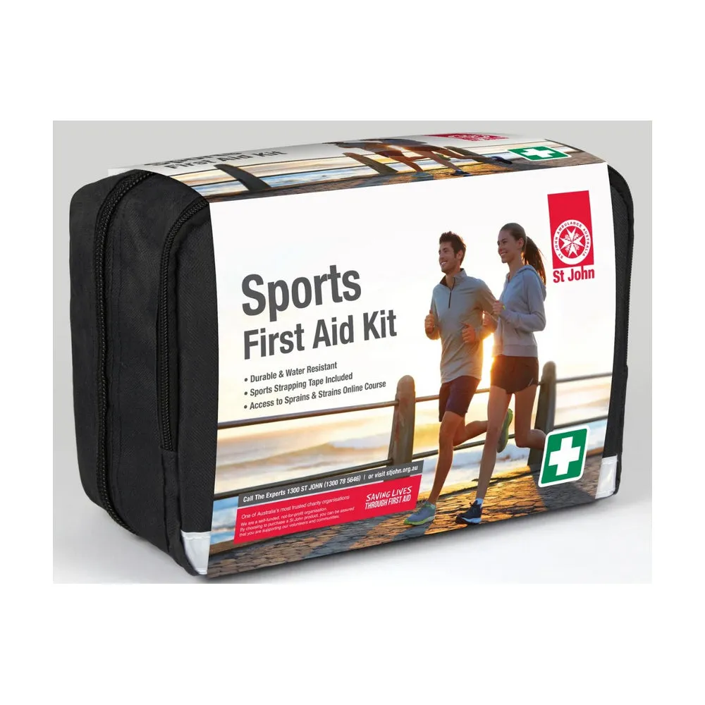 New ST JOHN AMBULANCE Sports First Aid Kit, With Sprain/Strain Course #604004