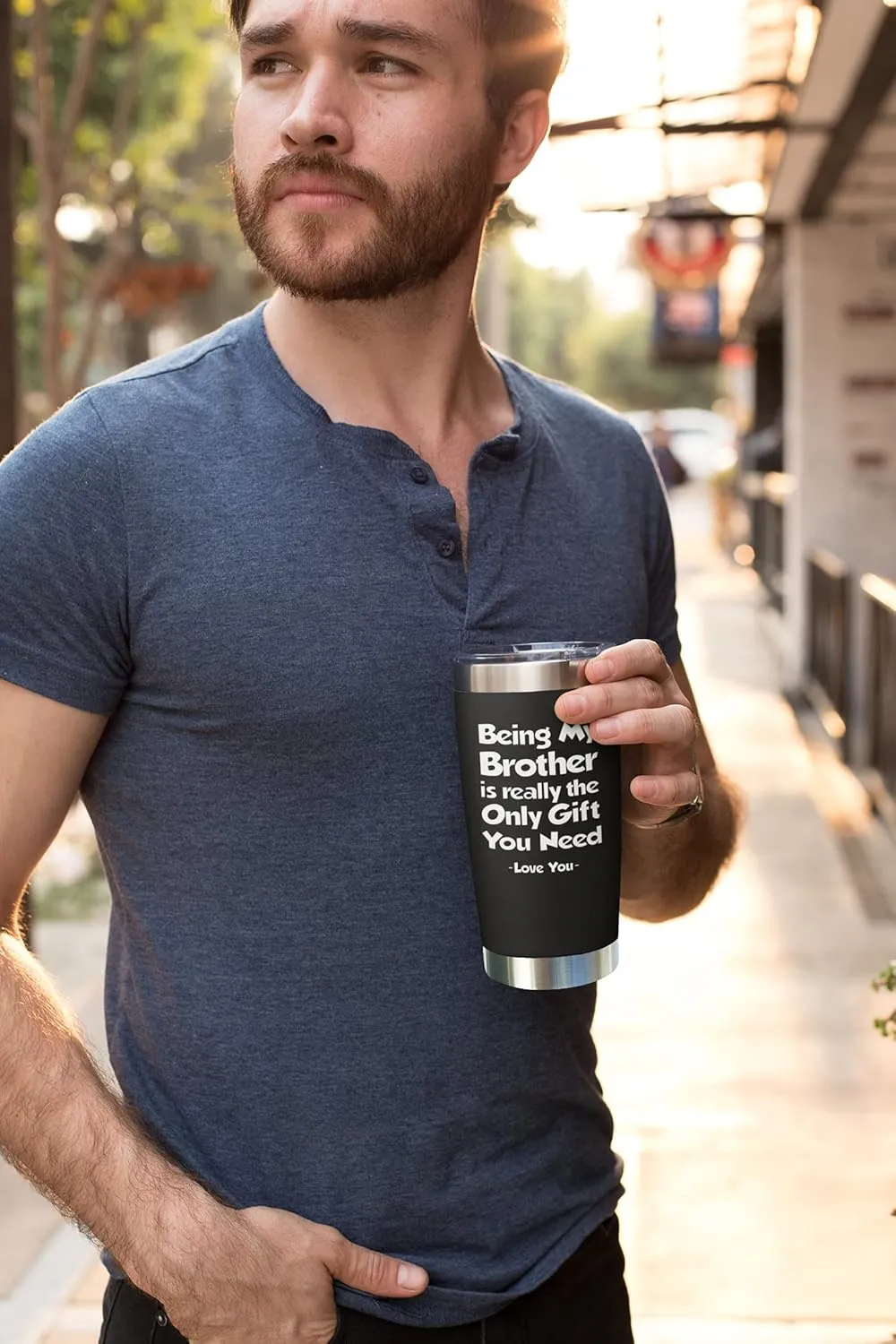 NewEleven Fathers Gift For Brother From Sister, Bro - Best Birthday Gift For Big, Little Brother, Siblings, Brothers In Law - Funny Gag Gifts For Men - 20 Oz Tumbler