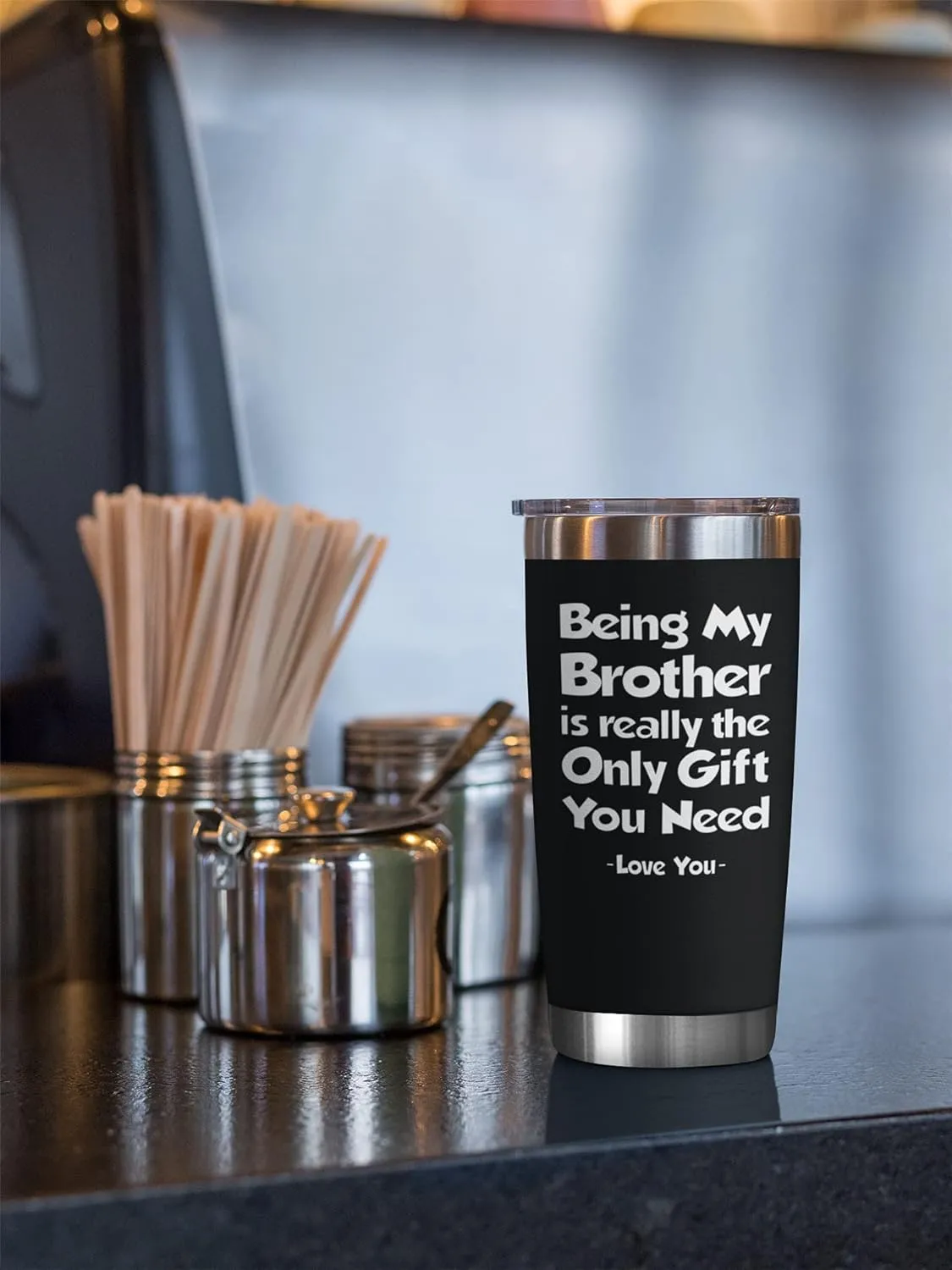 NewEleven Fathers Gift For Brother From Sister, Bro - Best Birthday Gift For Big, Little Brother, Siblings, Brothers In Law - Funny Gag Gifts For Men - 20 Oz Tumbler
