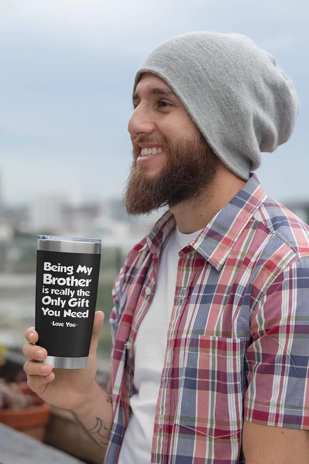 NewEleven Fathers Gift For Brother From Sister, Bro - Best Birthday Gift For Big, Little Brother, Siblings, Brothers In Law - Funny Gag Gifts For Men - 20 Oz Tumbler