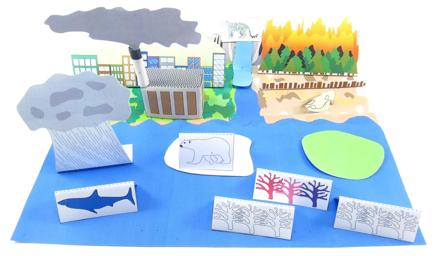 NewPath Learning Climate Change 3-D Model Making Kit, Set/5 Full-Color, Paper Model Templates & Teacher Guide (24-7810)