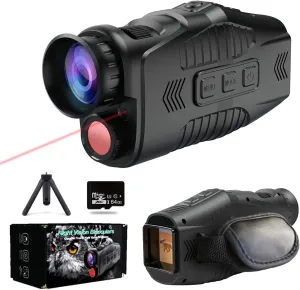 Night Vision Binoculars for Adults, R11 1080P Monocular Night Vision Device 5X Digital Zoom Infrared Night Vision Telescope Outdoor Day Night Dual Use Full for Hunting & Camping (ADD 64G 1)