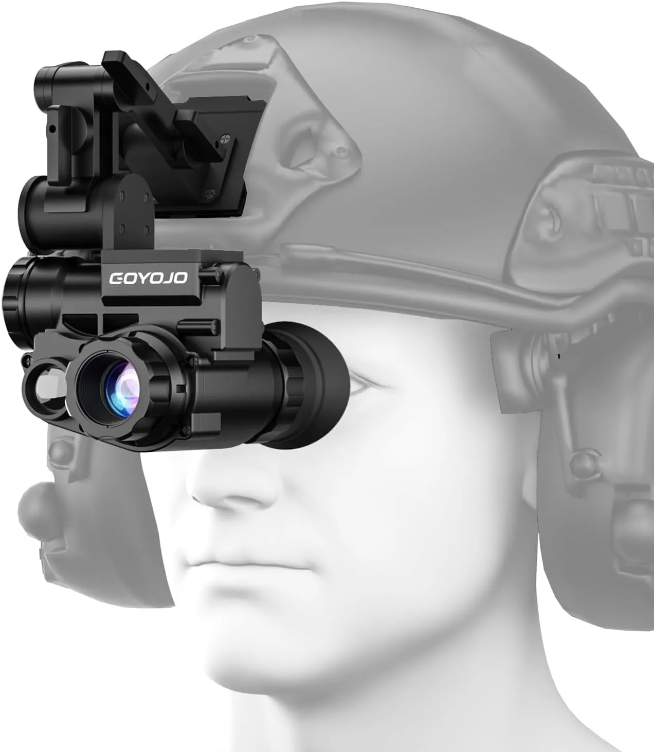 Night Vision Goggles Helmet-Mounted Monocular | 1080P HD NVG with 6X Zoom & Adjustable Infrared | IP66 Waterproof for Hunting, Surveillance, Camping | Built-in Compass (100% Darkness)