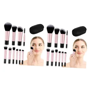 NOLITOY 20pcs Mini Makeup Brush for Travel Compact Soft Bristles Includes Concealer Brush Storage Bag for Easy Application and Organization