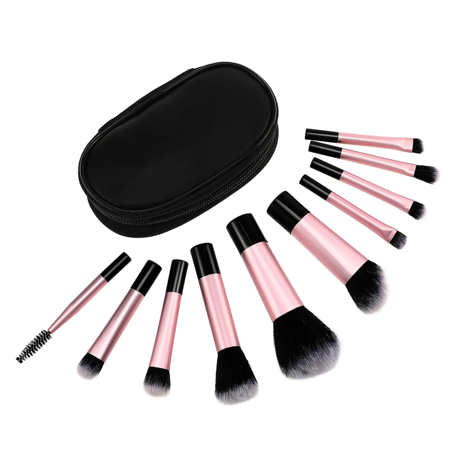 NOLITOY 20pcs Mini Makeup Brush for Travel Compact Soft Bristles Includes Concealer Brush Storage Bag for Easy Application and Organization