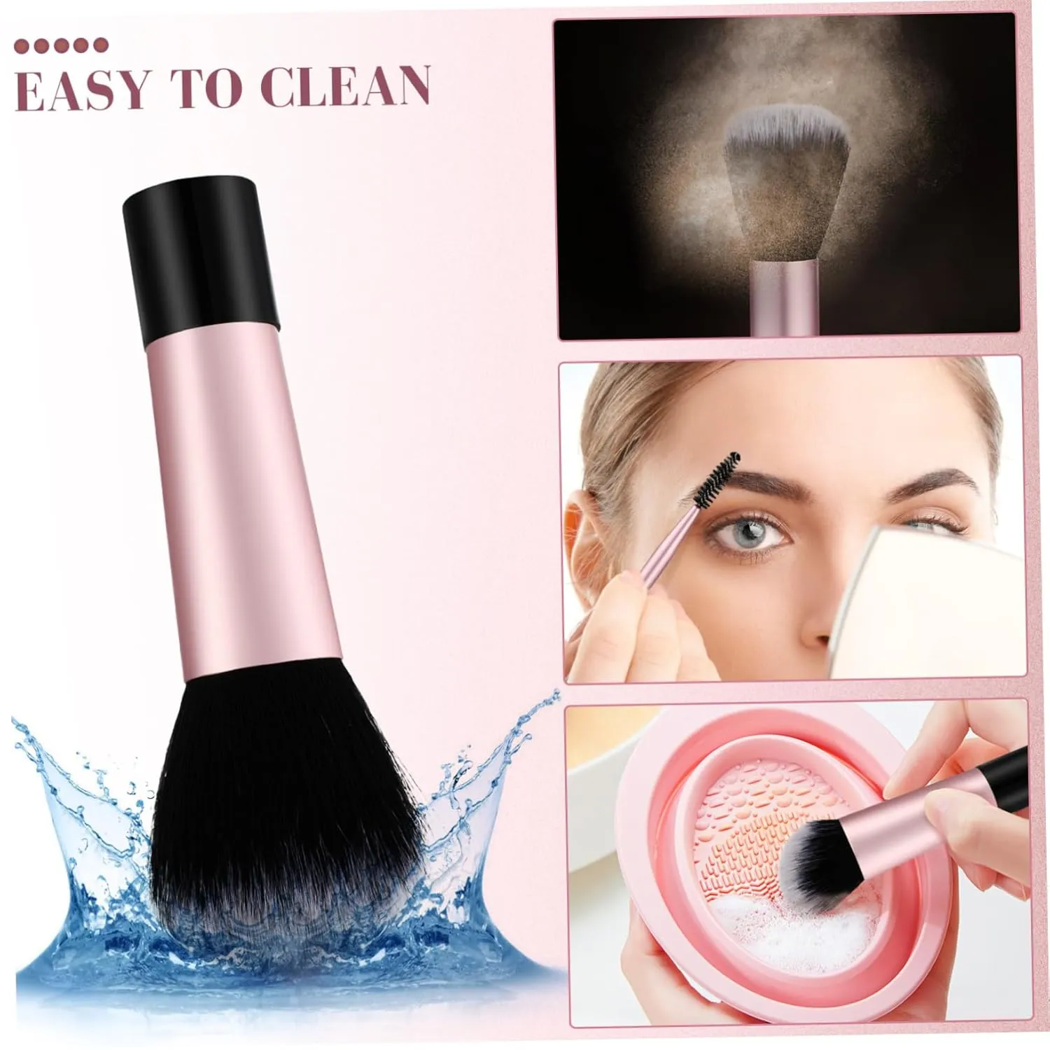 NOLITOY 20pcs Mini Makeup Brush for Travel Compact Soft Bristles Includes Concealer Brush Storage Bag for Easy Application and Organization