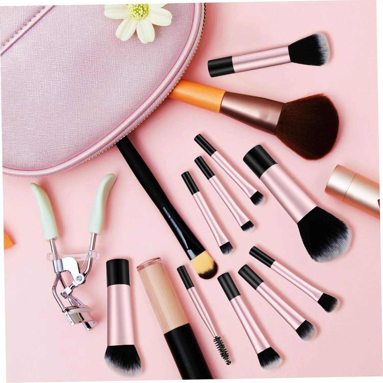 NOLITOY 20pcs Mini Makeup Brush for Travel Compact Soft Bristles Includes Concealer Brush Storage Bag for Easy Application and Organization