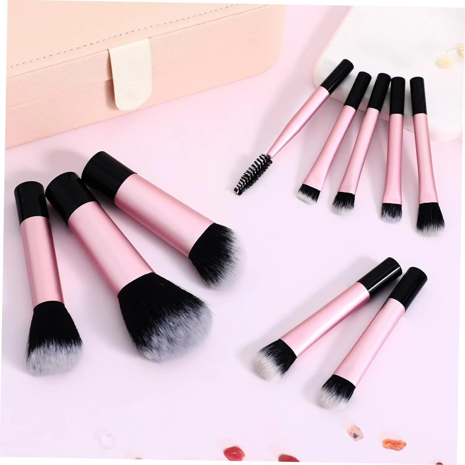 NOLITOY 20pcs Mini Makeup Brush for Travel Compact Soft Bristles Includes Concealer Brush Storage Bag for Easy Application and Organization