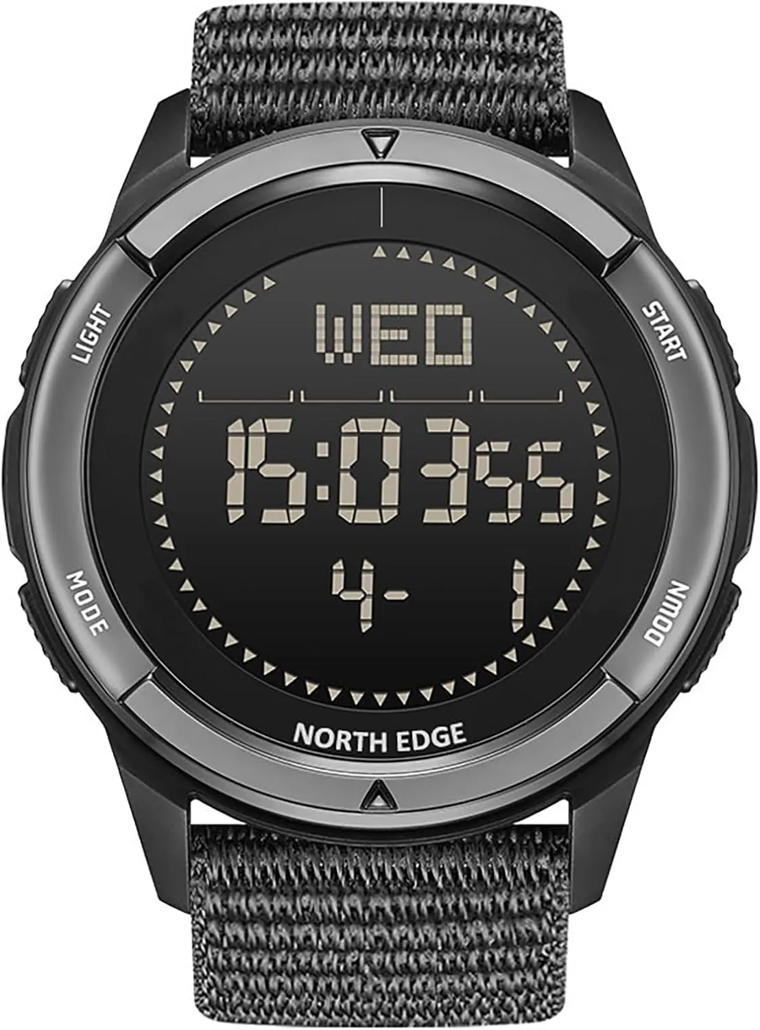 NORTH EDGE Military-Watch for Men - Tactical Survival Watch, Men's Women's Digital Wrist Watches for Sports Outdoors, Pedometer, Compass, Calories, Durable Nylon Band