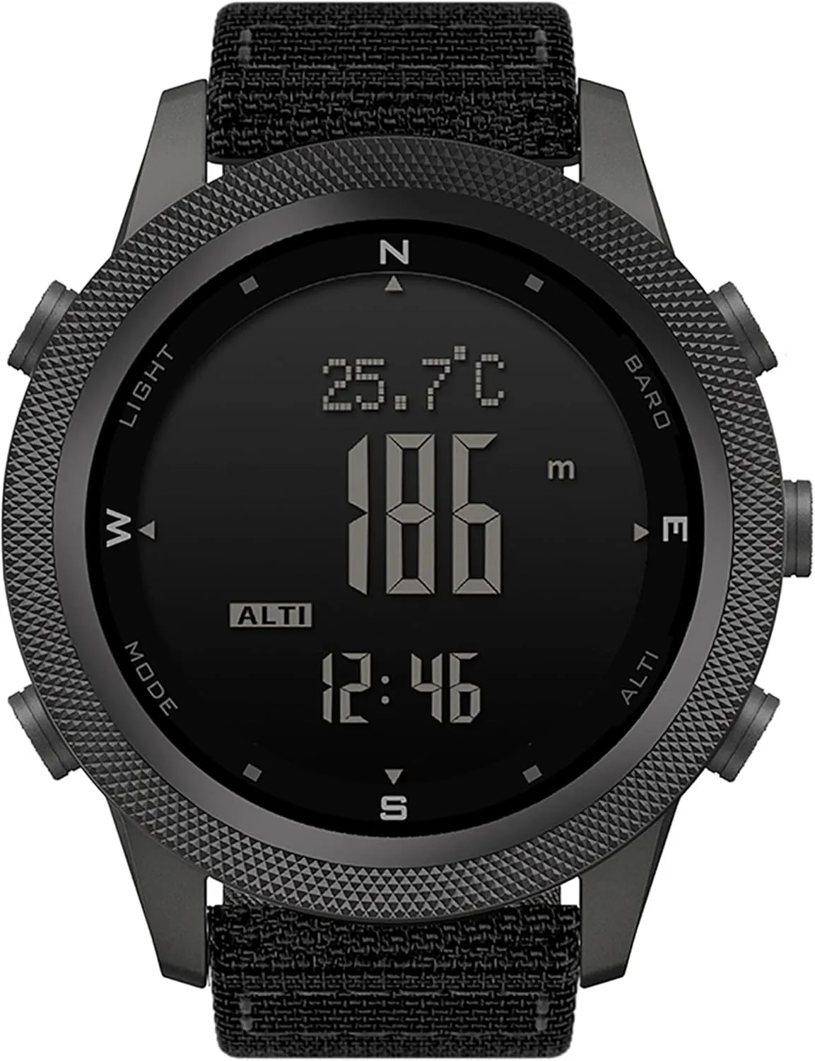 NORTH EDGE Military-Watch for Men - Tactical Survival Watch, Men's Women's Digital Wrist Watches for Sports Outdoors, Pedometer, Compass, Calories, Durable Nylon Band