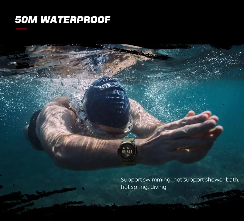 NORTH EDGE Military-Watch for Men - Tactical Survival Watch, Men's Women's Digital Wrist Watches for Sports Outdoors, Pedometer, Compass, Calories, Durable Nylon Band