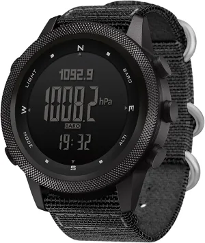 NORTH EDGE Military-Watch for Men - Tactical Survival Watch, Men's Women's Digital Wrist Watches for Sports Outdoors, Pedometer, Compass, Calories, Durable Nylon Band