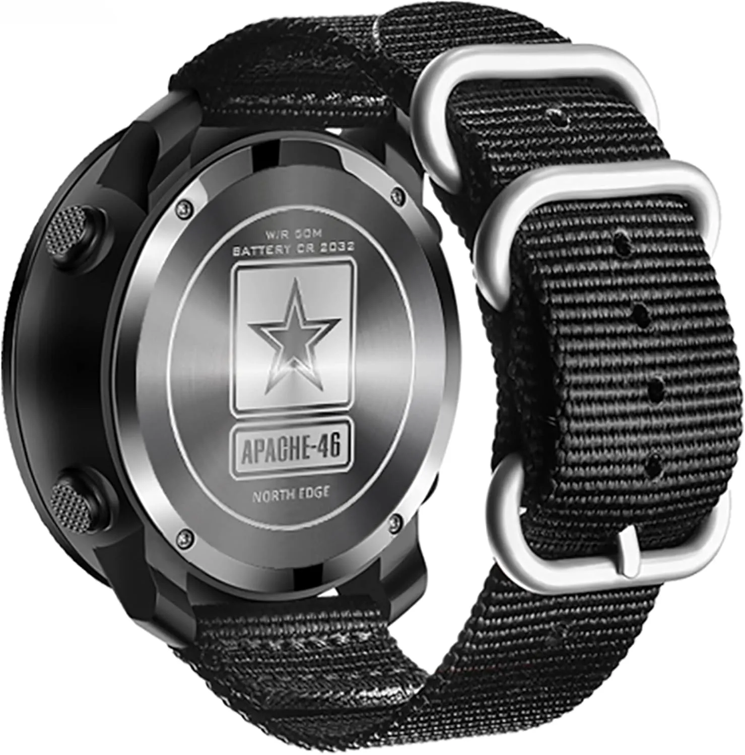 NORTH EDGE Military-Watch for Men - Tactical Survival Watch, Men's Women's Digital Wrist Watches for Sports Outdoors, Pedometer, Compass, Calories, Durable Nylon Band