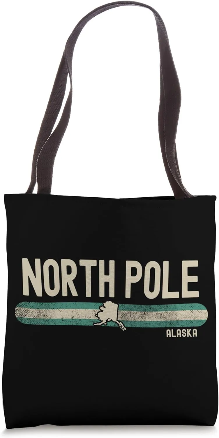 North Pole AK | Alaska | Travel & 80s Style Tote Bag