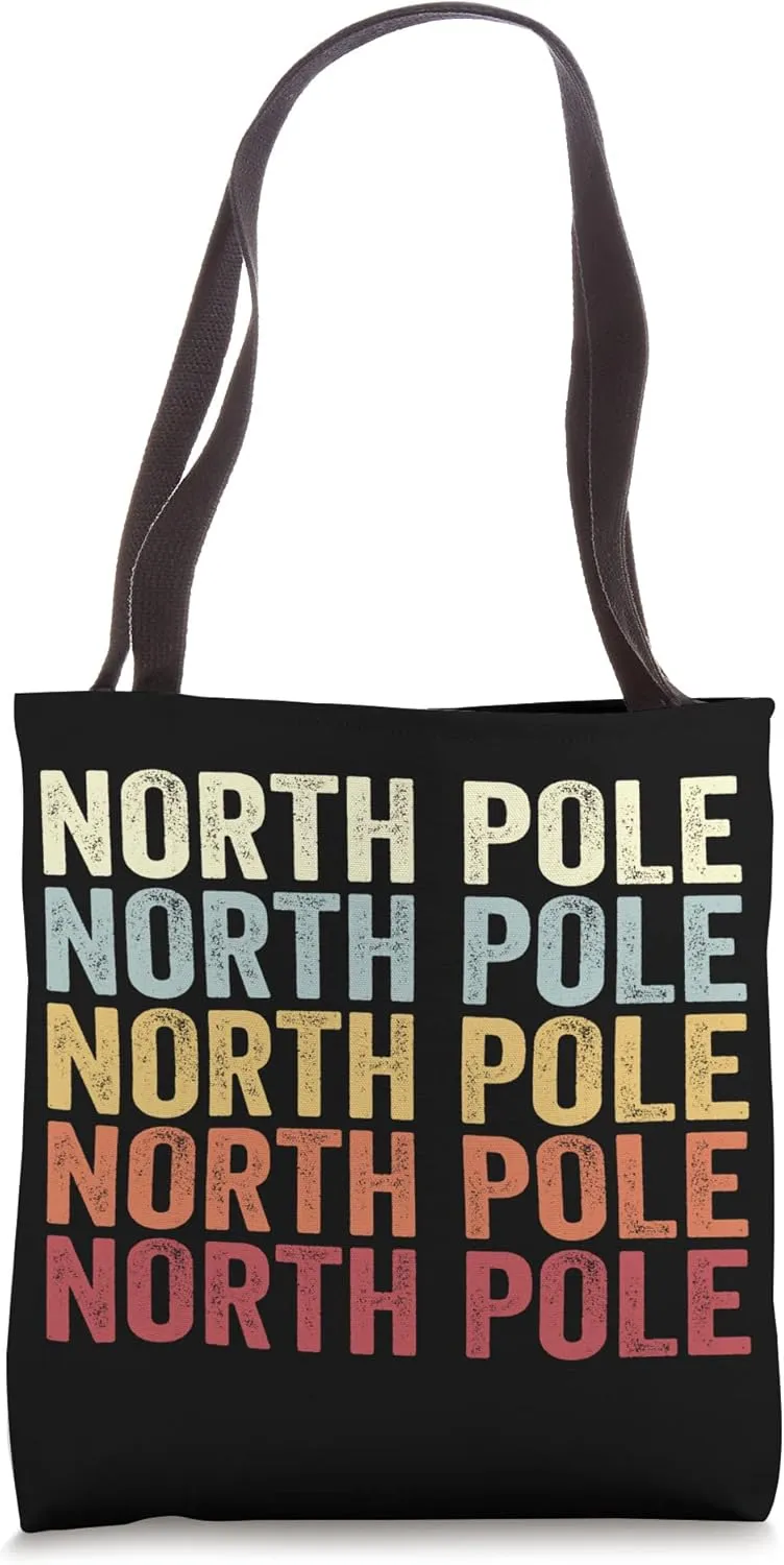 North Pole Alaska North Pole AK Retro Vintage Text Tote Bag