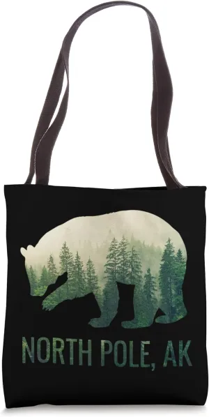 North Pole Grizzly Bear Southeast Alaska Forest Wildlife Tote Bag