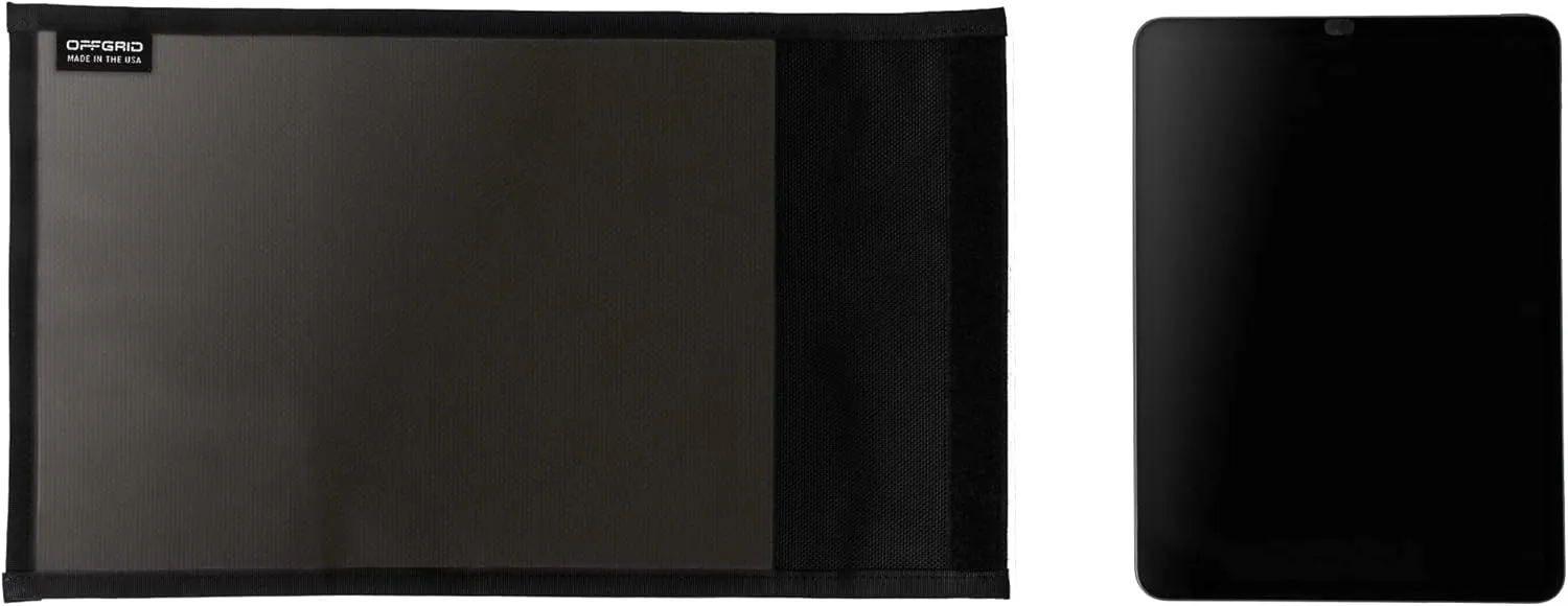 OFFGRID by EDEC - Tablet Faraday Bag with Window - Signal Blocking, Anti-Tracking, Anti-Spying, EMP Protection for Tablets, Cell Phones, Key Fobs and Credit Cards