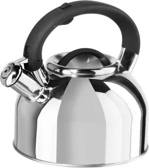 OGGI Tea Kettle for Stove Top - 64oz / 1.9lt, Stainless Steel with Loud Whistle, Ideal Hot Water Kettle and Water Boiler - Silver Mirror
