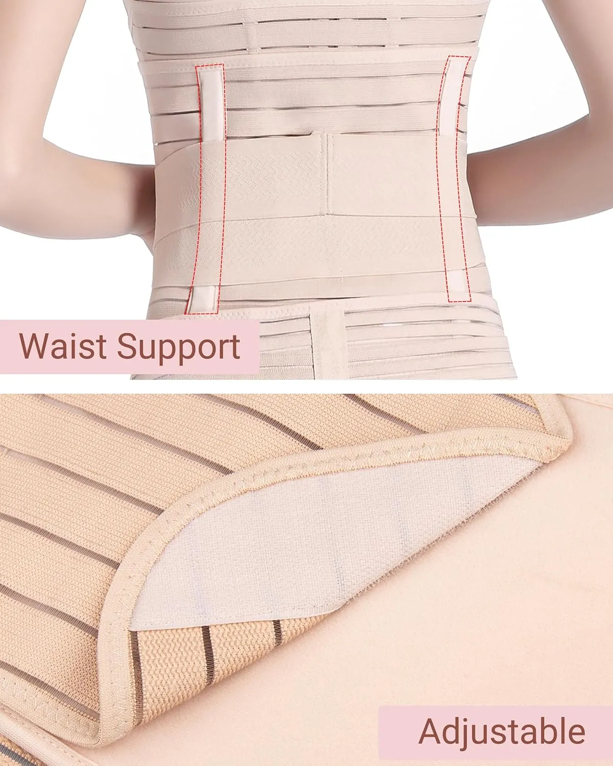 OKPOW Postpartum Belly Band Wrap: 3 In 1 Abdominal Binder Post Surgery – C Section Recovery Band Support Belt