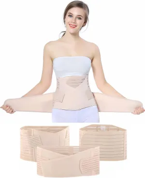 OKPOW Postpartum Belly Band Wrap: 3 In 1 Abdominal Binder Post Surgery – C Section Recovery Band Support Belt