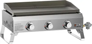 Onlyfire Flat Top Gas Griddle, 3-Burner Tabletop BBQ Propane Gas Grill Griddle, Portable Griddle for Outdoor Cooking Kitchen, Tabletop Griddle for BBQ Grill Camping Tailgating RV