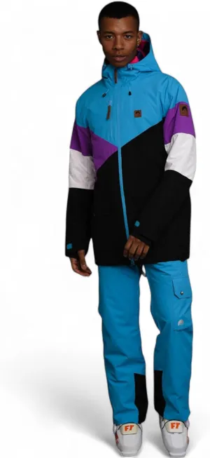 OOSC Fresh Pow Snowboard & Ski Jacket Unisex | Blue, Purple & Black | Waterproof & Insulated Synthetic | Recycled Polyester