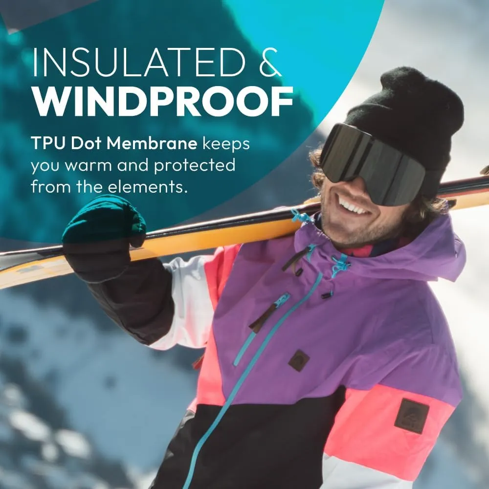 OOSC Fresh Pow Snowboard & Ski Jacket Unisex | Blue, Purple & Black | Waterproof & Insulated Synthetic | Recycled Polyester