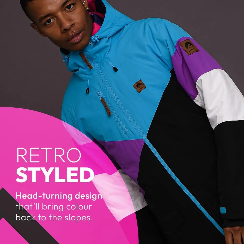 OOSC Fresh Pow Snowboard & Ski Jacket Unisex | Blue, Purple & Black | Waterproof & Insulated Synthetic | Recycled Polyester