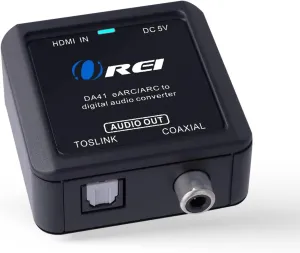 OREI eARC/ARC HDMI to Optical/Coaxial Audio Extractor, - Supports Dolby 5.1 Channel, DTS 5.1, LPCM 2.0 Channel HDTV Soundbar Speaker Amplifier (DA41)