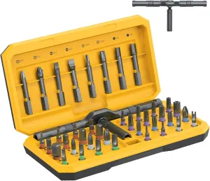 ORIA 42 in 1 Screwdriver Set, Magnetic Screwdriver Set, DIY Repair Tool Kit with Free Assembly T Handle, 40 Precision Bits, Portable Case for Furniture, Bicycle, Computer